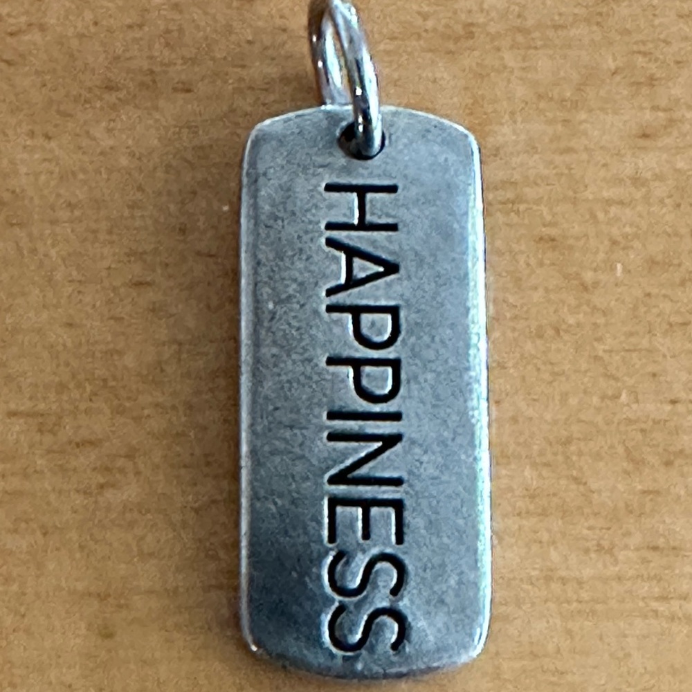 Origami Owl Retired TAGGED Collection Fine Pewter HAPPINESS Engraved Tag Plate 😊